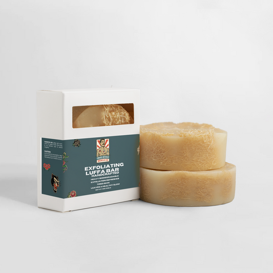 Exfoliating Luffa Bar, tea tree and grapefruit soap with natural luffa