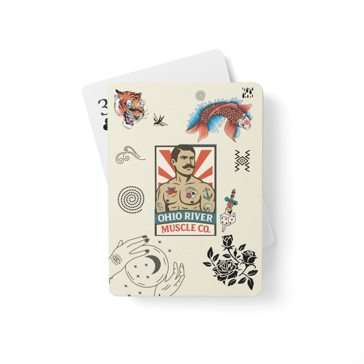 Ohio River Muscle Co. Riverboat poker playing cards, alternate view
