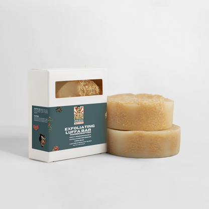 Exfoliating Luffa Bar, tea tree and grapefruit soap with natural luffa