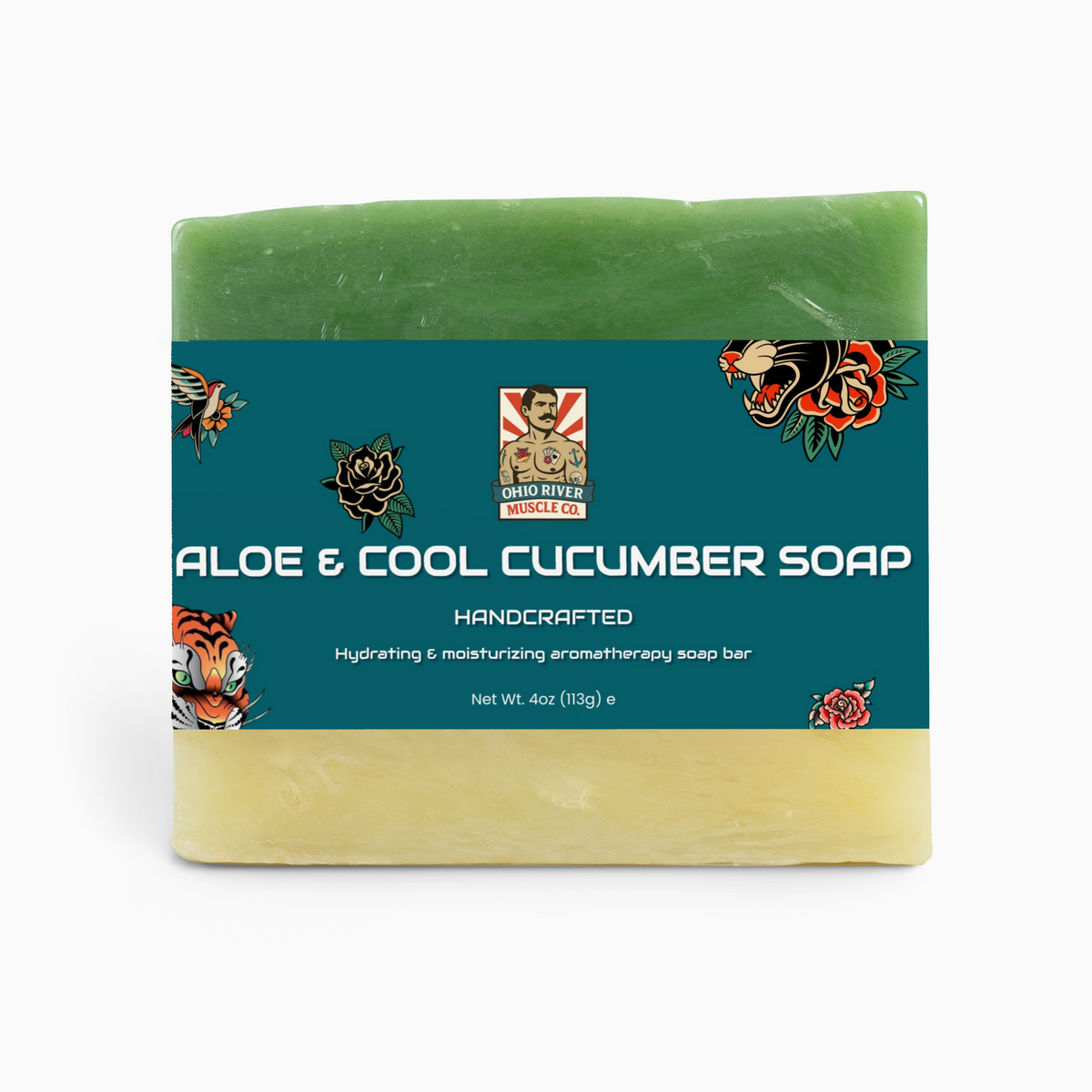 Ohio River Muscle Co. Aloe & Cool Cucumber Soap, front label