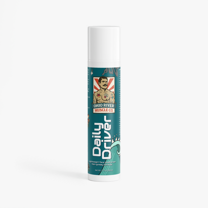 Ohio River Muscle Co. Daily Driver Lightweight Face Moisturizer, front label