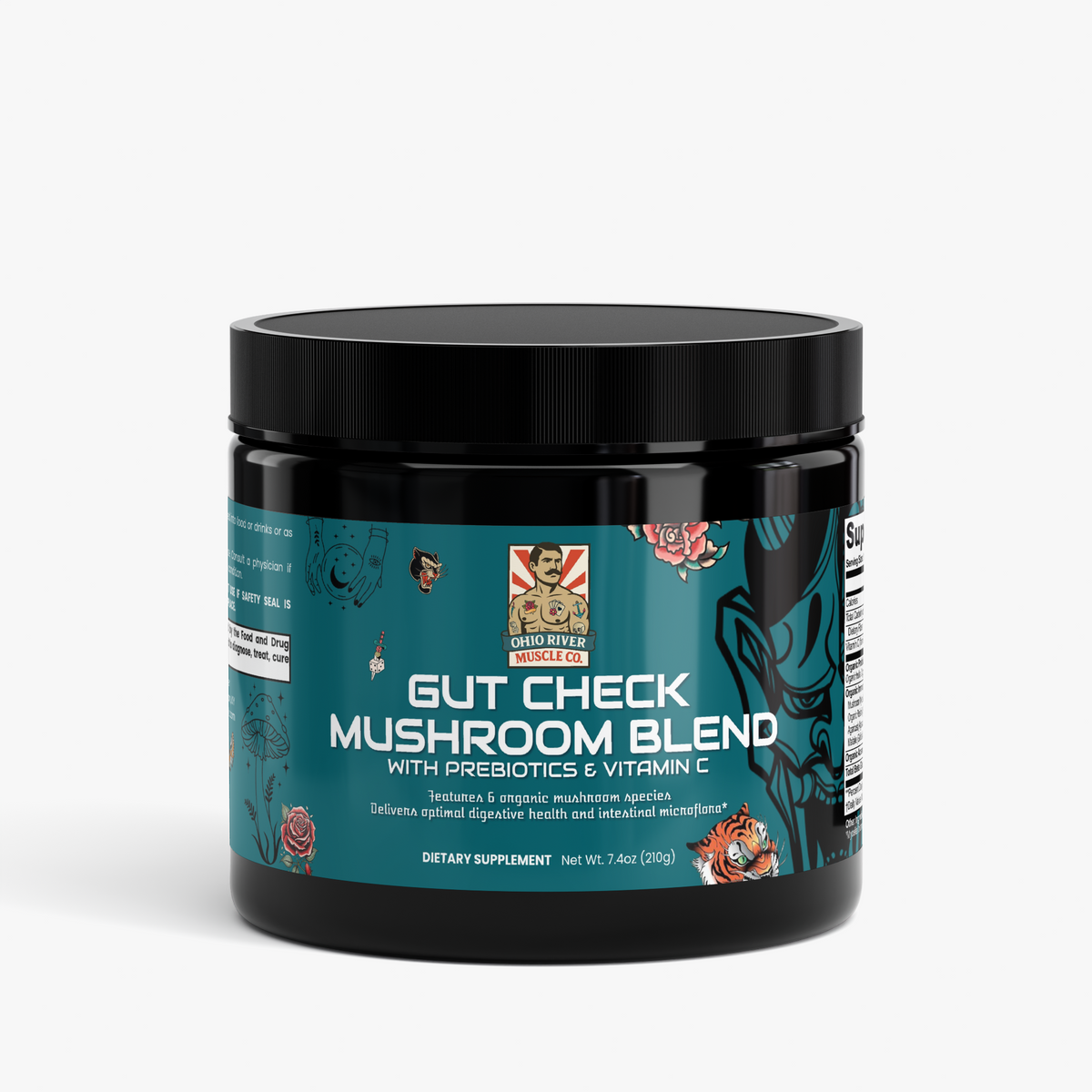 Ohio River Muscle Co. Gut Check Mushroom Blend, front label