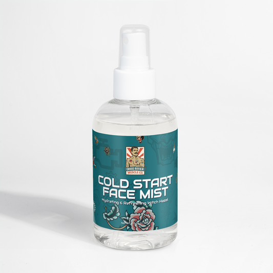 Ohio River Muscle Co. Cold Start Witch Hazel Face Mist, front label