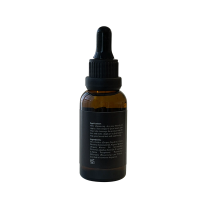 Tune-Up unscented beard oil, back label