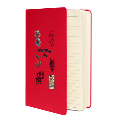 Ohio River Muscle Co. Logbook hardcover notebook in red, front view