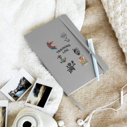 Ohio River Muscle Co. Logbook hardcover notebook in silver, front view