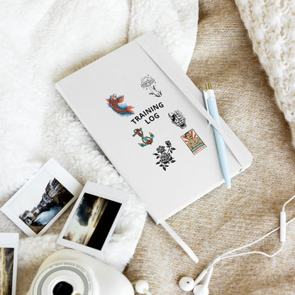 Ohio River Muscle Co. Logbook hardcover notebook in white, front view