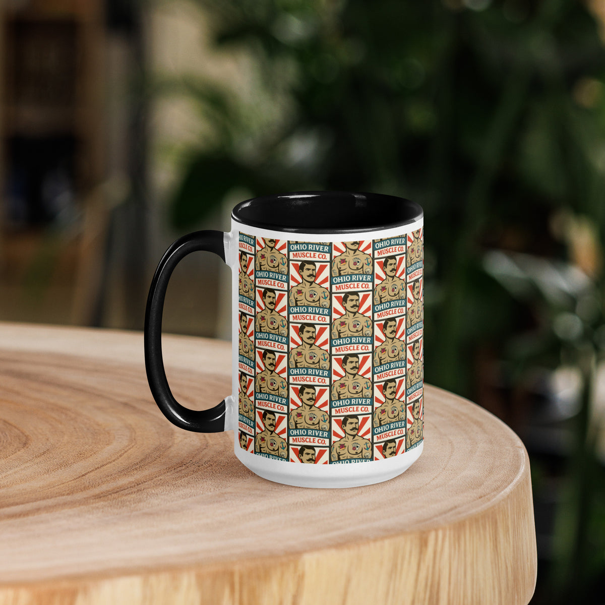 Ohio River Muscle Co. First Shift 15 oz coffee mug with black inside
